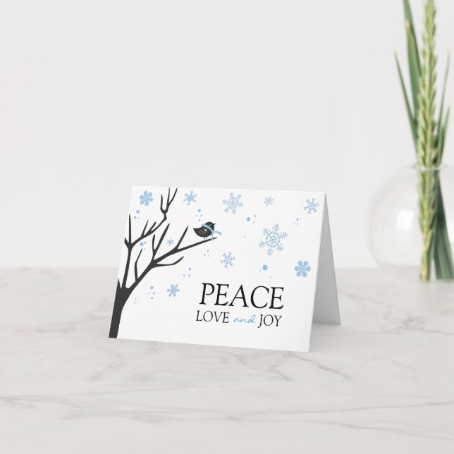 Winter Holiday Greeting Note Card (Front)