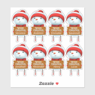 Winter Holiday Name Stickers