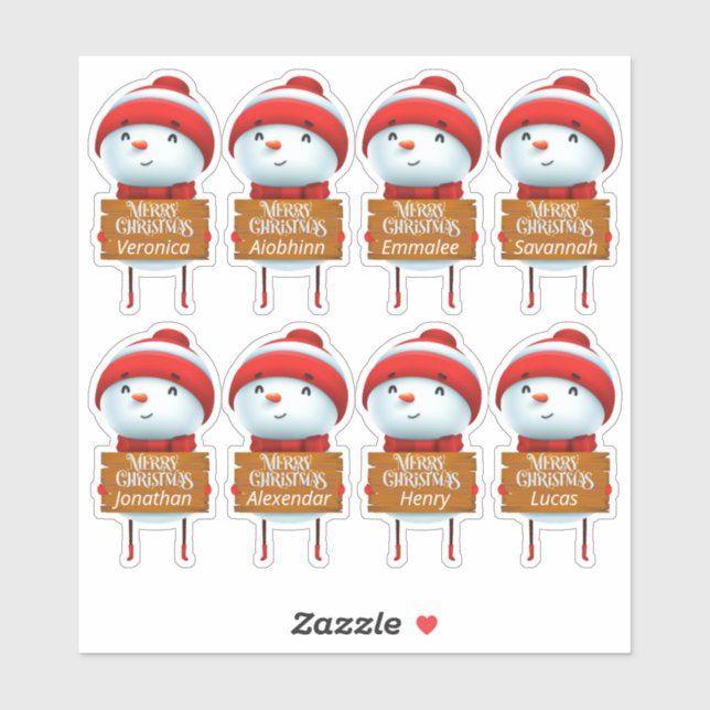 Winter Holiday Name Stickers (Sheet)