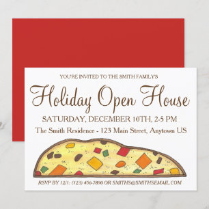 Winter Holiday Open House Christmas Biscotti Invitation