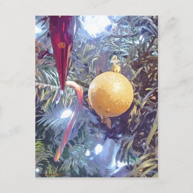 Winter Holiday Ornaments Postcard (Front)