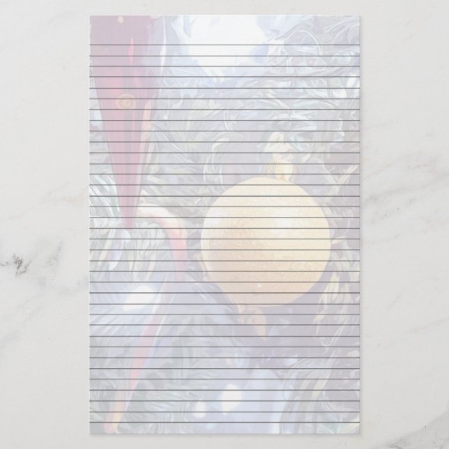 Winter Holiday Ornaments Stationery (Front)