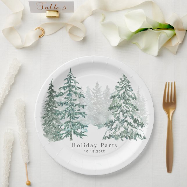 Winter Holiday Paper Plate (Wedding)