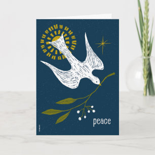 Winter Holiday Peace Dove Card