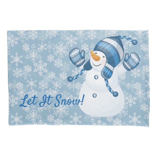 Winter Holiday Pillowcase-Snowman Pillowcase (Front)
