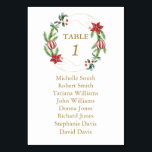 Winter Holiday Pine Cones Christmas Seating Chart  Table Number<br><div class="desc">Elegant and unique design featuring gorgeous watercolour pine branches,  berries,  Christmas balls,  gold hands arrangement as a winter holidays wreath on a white background. Use Personalise tool to add your info. For more ideas,  please visit my Gold Hands Holidays Collection.</div>