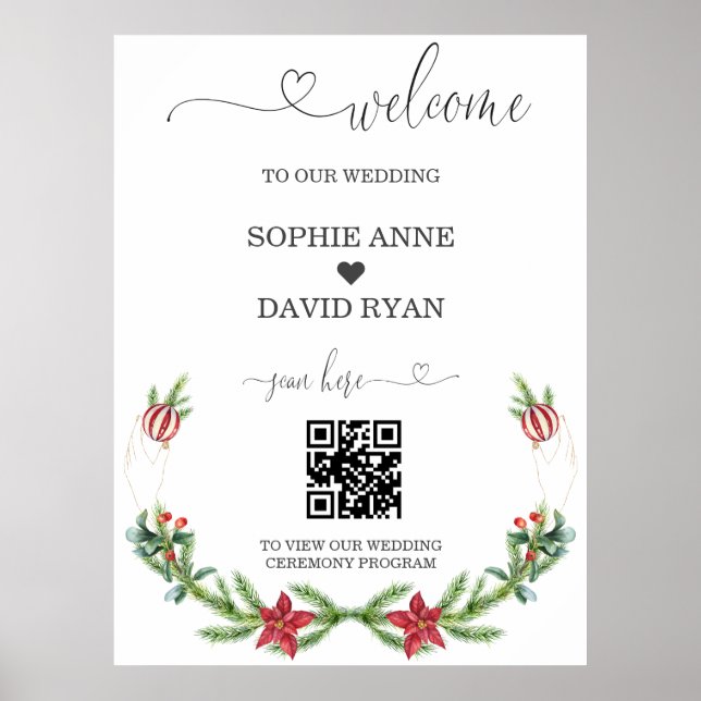 Winter Holiday Pine Cones Christmas Welcome Sign (Front)
