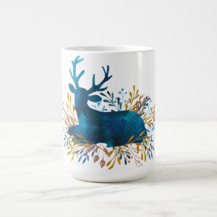 Winter Holiday - Resting Deer Watercolor Coffee Mug