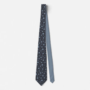Winter Holiday Season Snowflakes Blue Christmas Tie