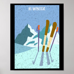 Winter Holiday Ski Christmas X-mas Skiing Skier 1 Poster