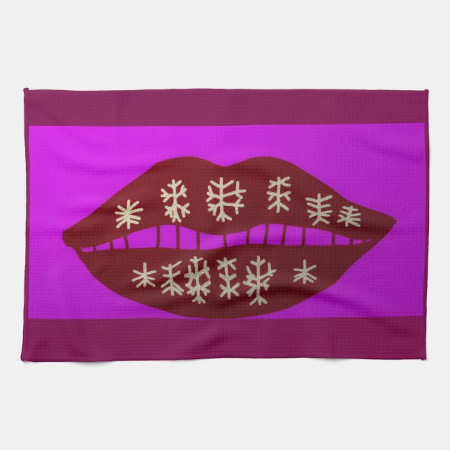 Winter Holiday Smile Kitchen Towel (Horizontal)