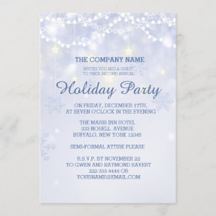 Winter Holiday Sparkle Office Invitations