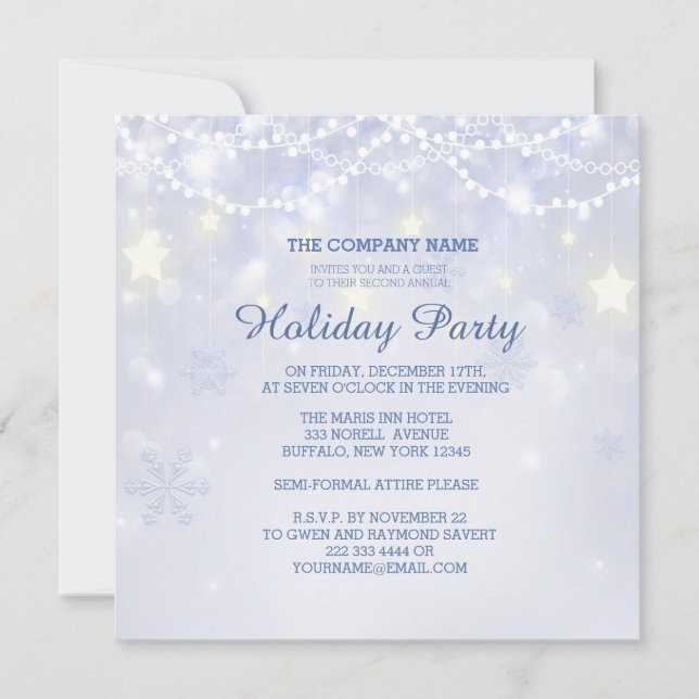 Winter Holiday Sparkle Office Invitations (Front)