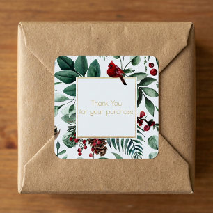 Winter holiday Thank you for your purchase Square Sticker