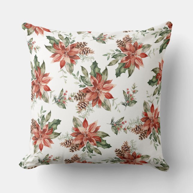 Winter Holiday Throw Pillow (Front)