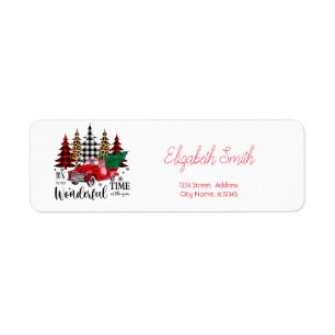 Winter holiday time label return address label