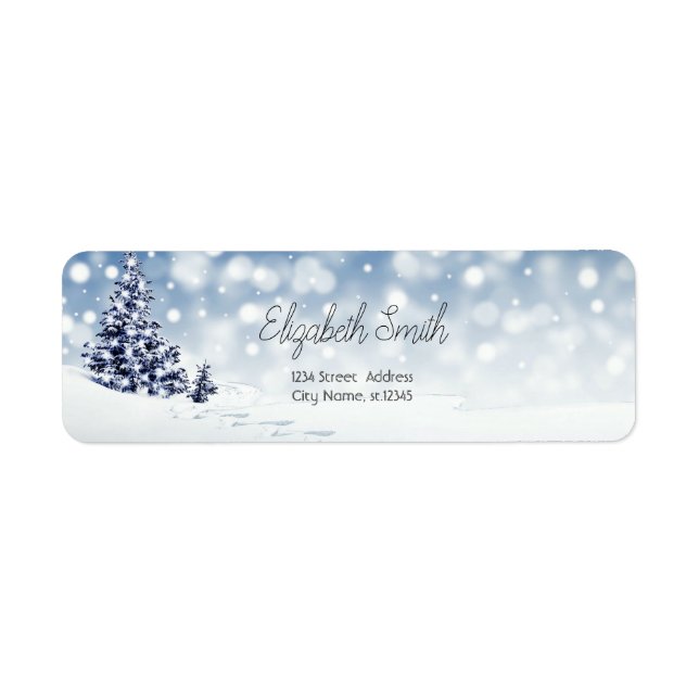 Winter holiday time return address label (Front)