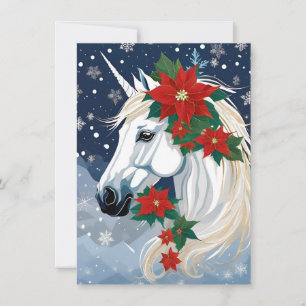 Winter holiday unicorn  card