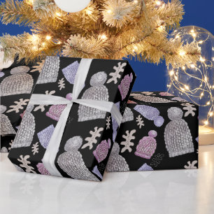 Winter Holiday Watercolor Hand-painted Wrapping Paper