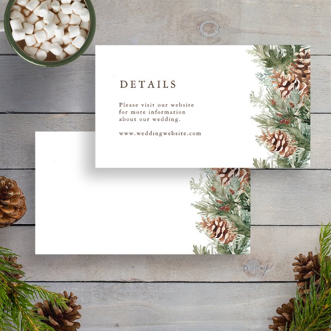 Winter Holiday Wedding Enclosure Cards (Pinecone Evergreen Winter Holiday Wedding Enclosure Cards by Painted Paperie
)