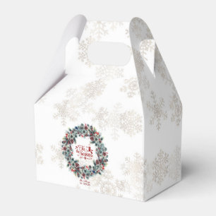 Winter Holiday Wreath 'Tis the Season Monogram Favour Box