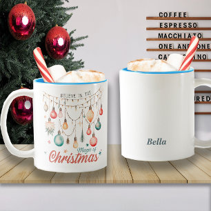 Winter Holidays Christmas Magic Custom Name Two-Tone Coffee Mug