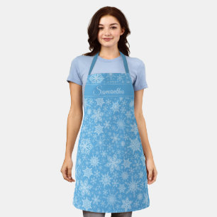 Winter Holidays Christmas Snowflake Pattern Apron