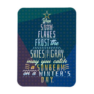 Winter Holidays Christmas Tree Snowflakes Poem Magnet