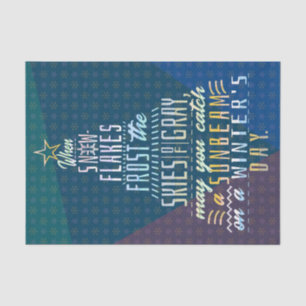 Winter Holidays Christmas Tree Snowflakes Poem Tissue Paper
