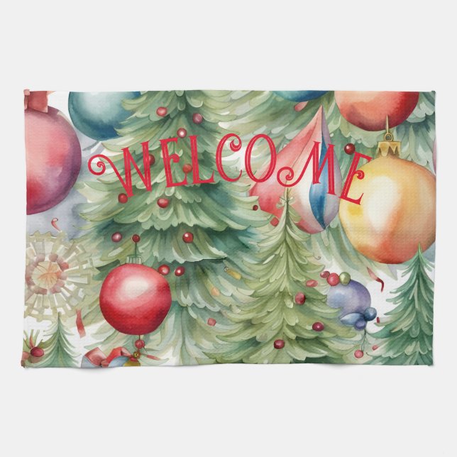 Winter Holidays Décor Tea Towel (Horizontal)