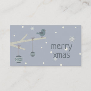 Winter holidays forest tree sparrow birds cartoon enclosure card