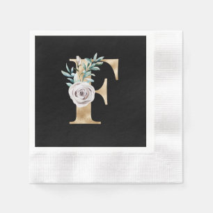 Winter holidays initials letter F Napkin