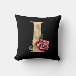 Winter holidays initials  letter I Cushion