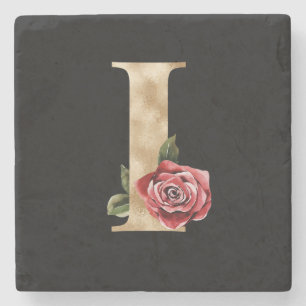 Winter holidays initials  letter I Stone Coaster