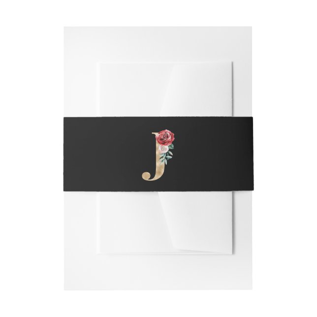 Winter holidays initials  letter J Invitation Belly Band (Front Example)