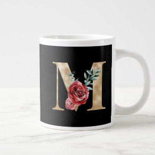 Winter holidays initials letter M Large Coffee Mug
