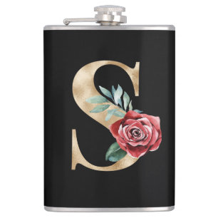 Winter holidays initials letter S Hip Flask