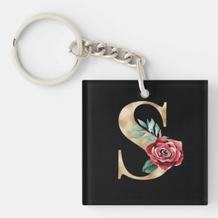 Winter holidays initials letter S Key Ring