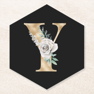 Winter holidays initials letter Y Paper Coaster
