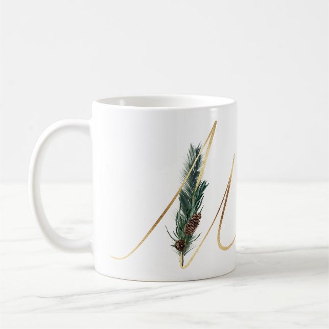 Winter holidays initials mug (Left)