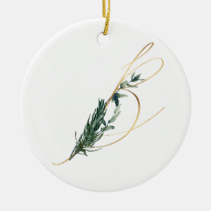 Winter holidays initials ornament