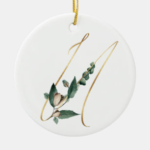 Winter holidays initials ornament