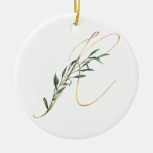 Winter holidays initials ornament