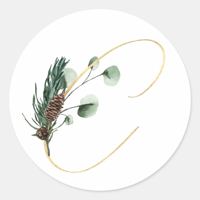 Winter holidays initials sticker (Front)