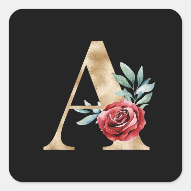 Winter holidays initials sticker letter A (Front)