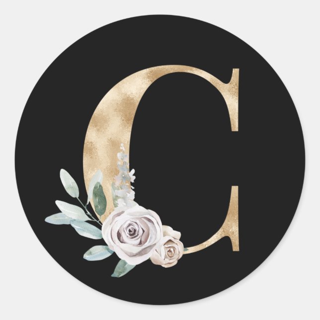 Winter holidays initials sticker letter C (Front)