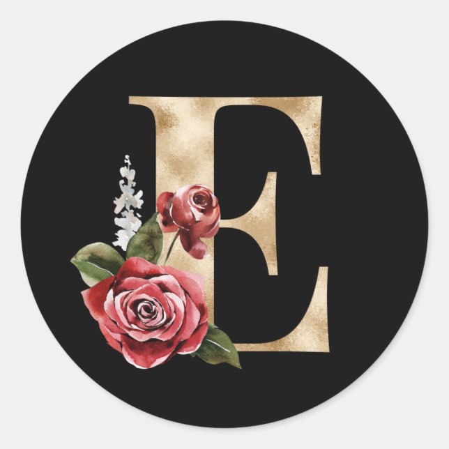 Winter holidays initials sticker letter E (Front)