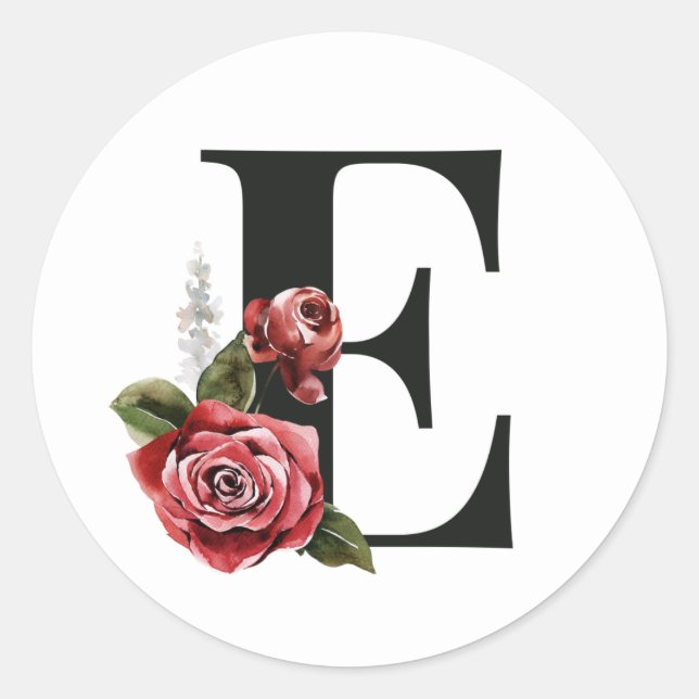 Winter holidays initials sticker letter E (Front)