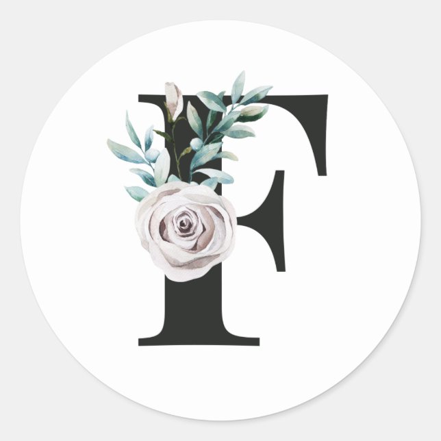 Winter holidays initials sticker letter F (Front)