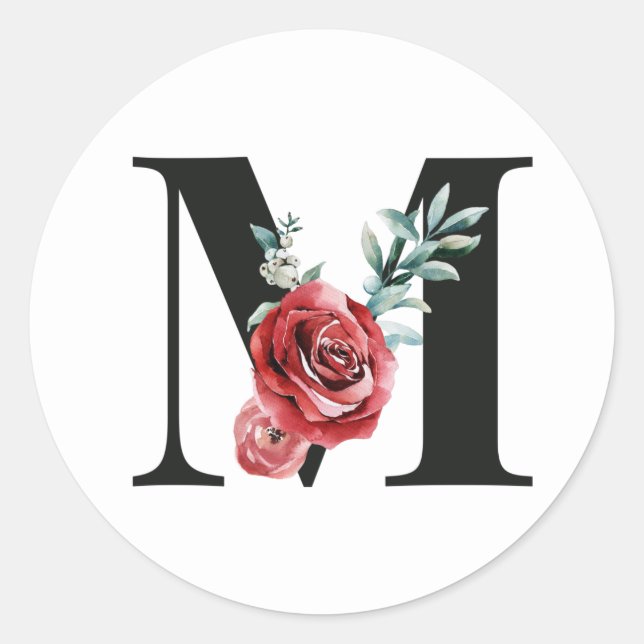 Winter holidays initials sticker letter M (Front)